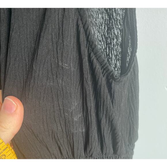 Halara Black Maxi Dress V-neck Tiered Cottagecore Whimsigoth Neutral Boho size L - Picture 6 of 7